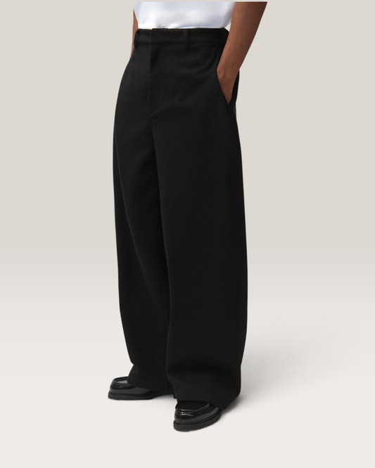 Wool plated gallery pants