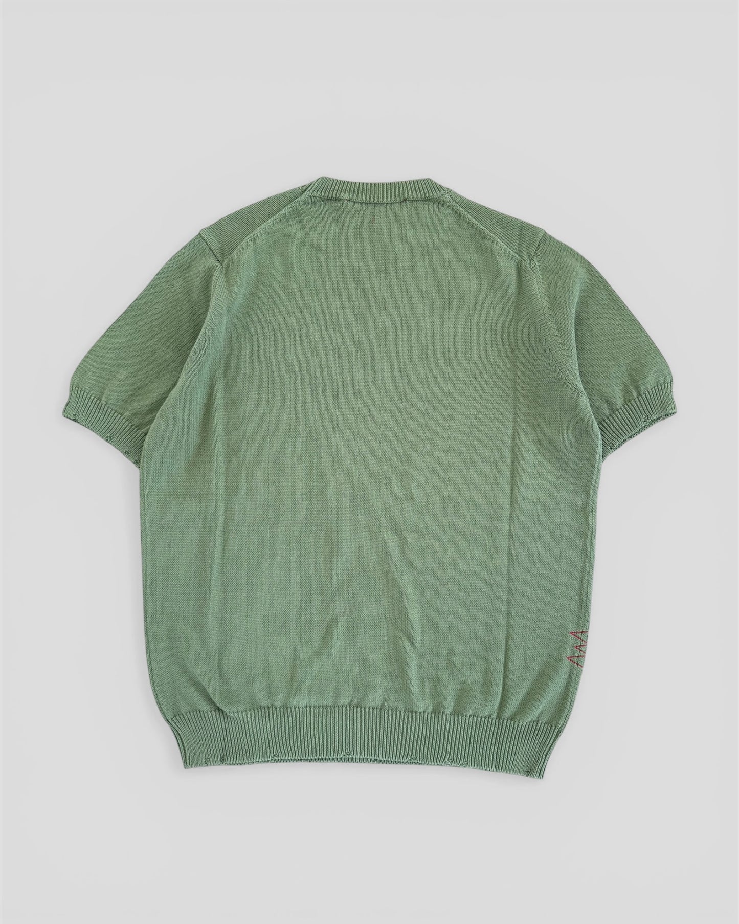 Half sleeve break sweater army