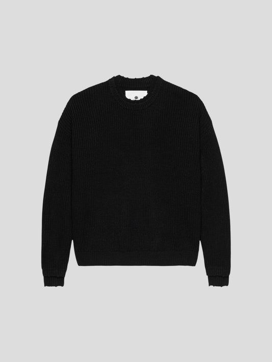 Logo knit raw edge
