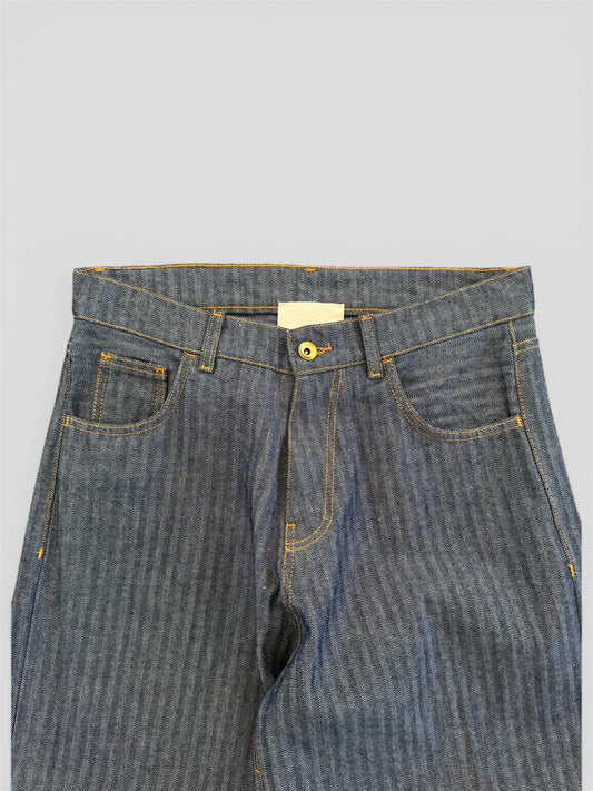 Herringbone denim pant