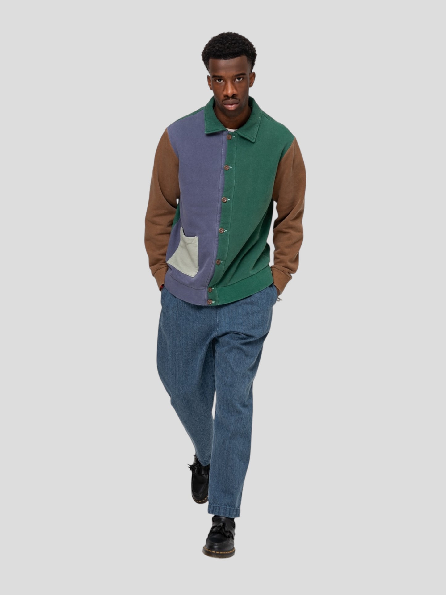 Felpa cardigan placcata