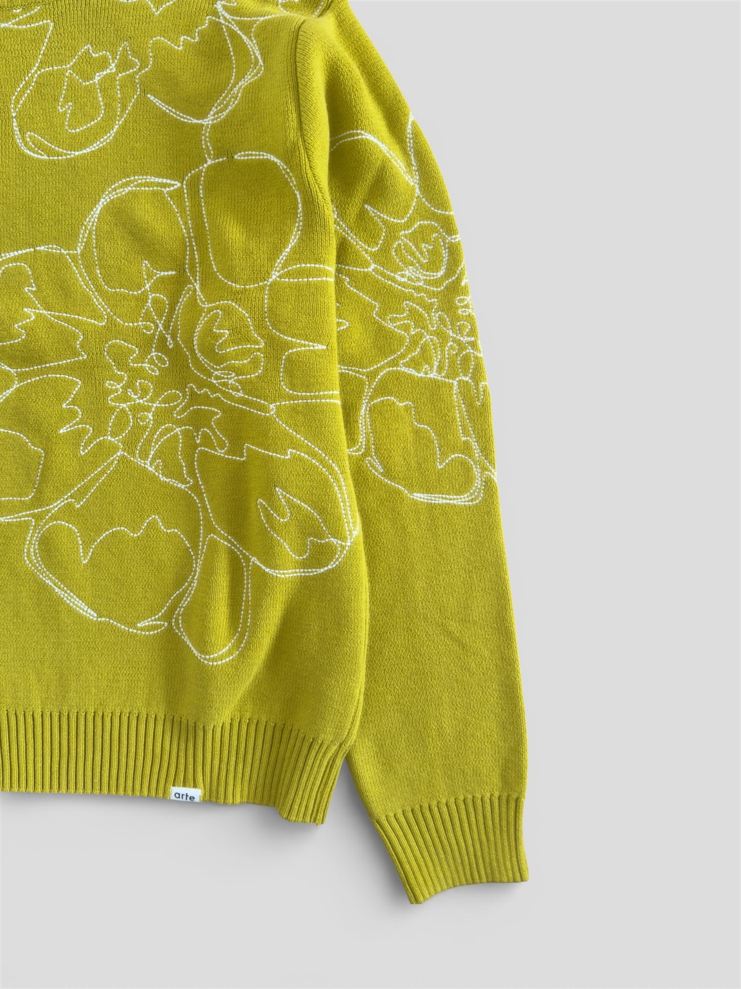 Embroidered flower knit