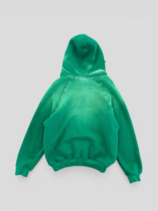 Hoodie cropped washed green