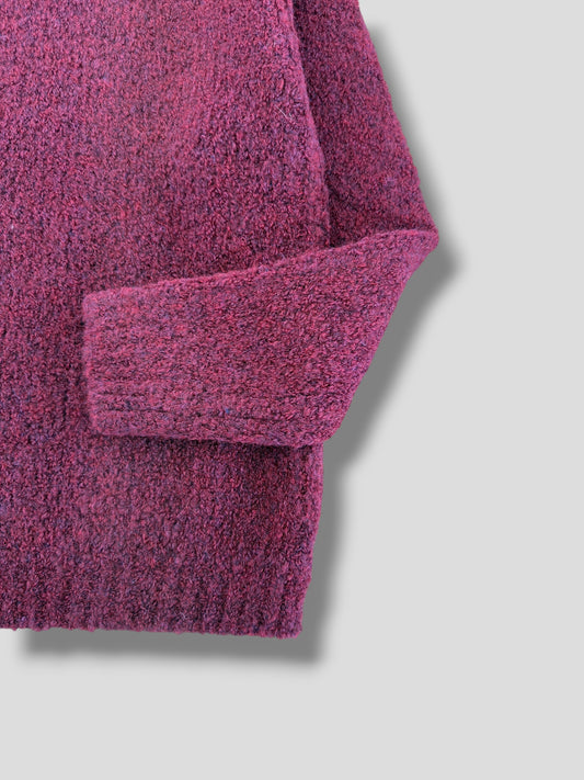 Maglia bouclè melanzana alpaca