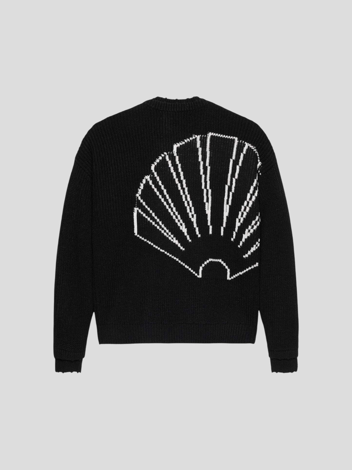 Logo knit raw edge