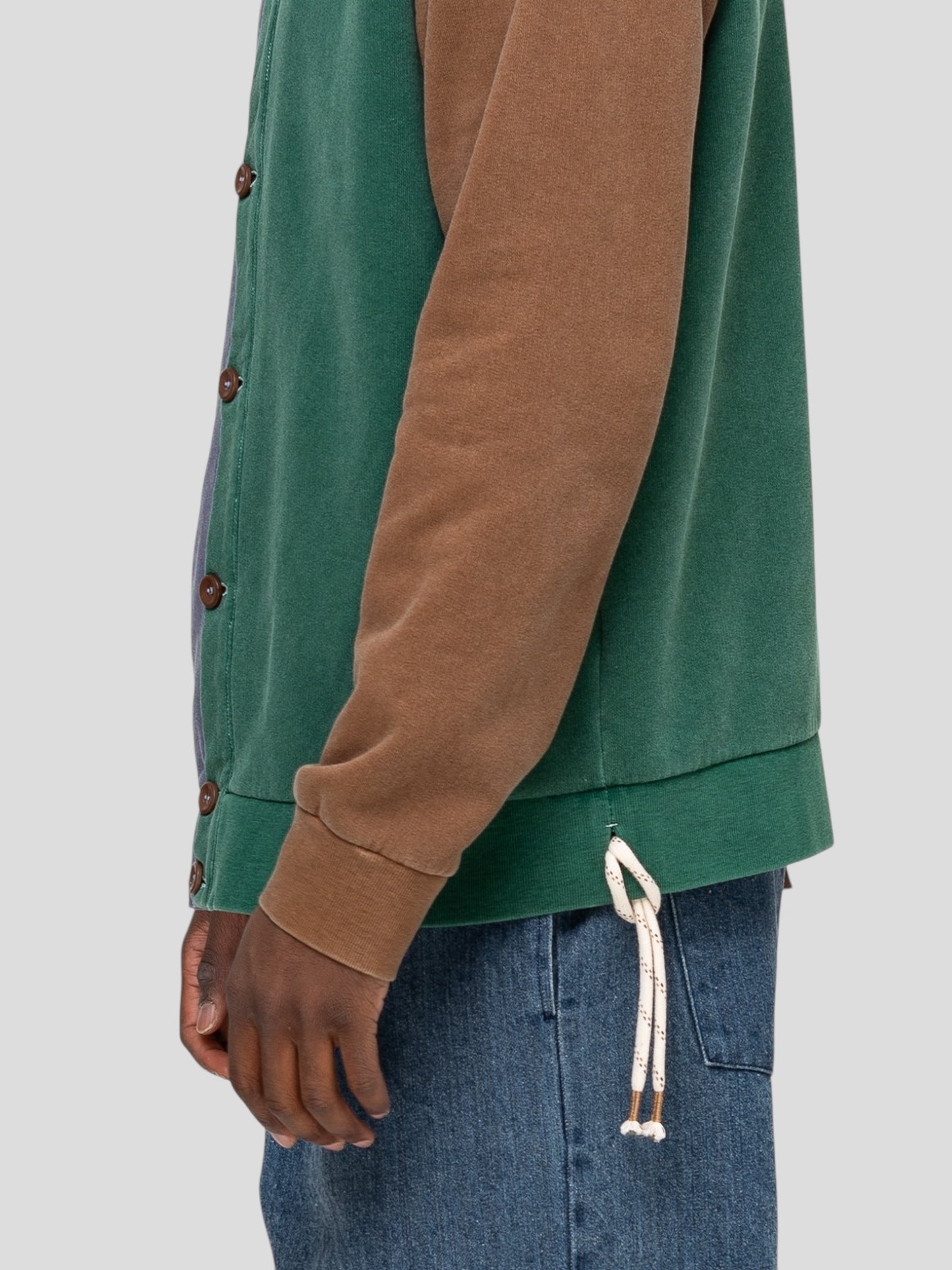 Felpa cardigan placcata