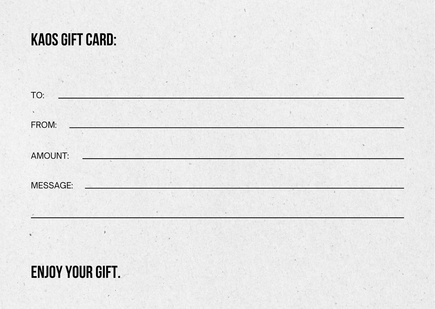 KAOS GIFT CARD