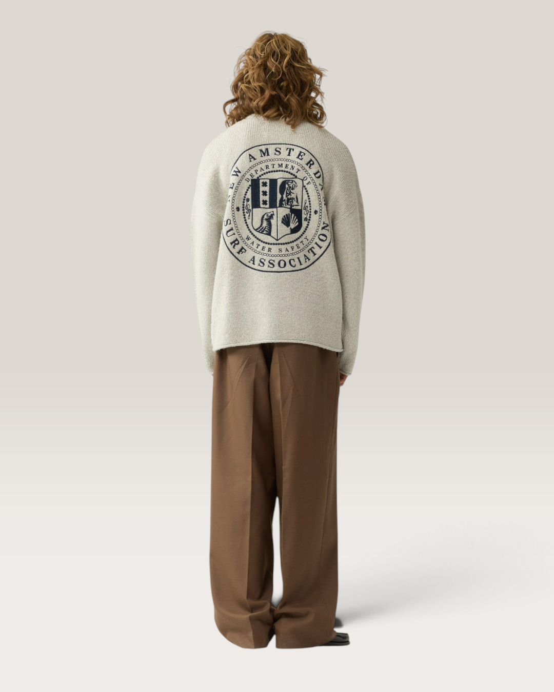 Knitted stamp crewneck
