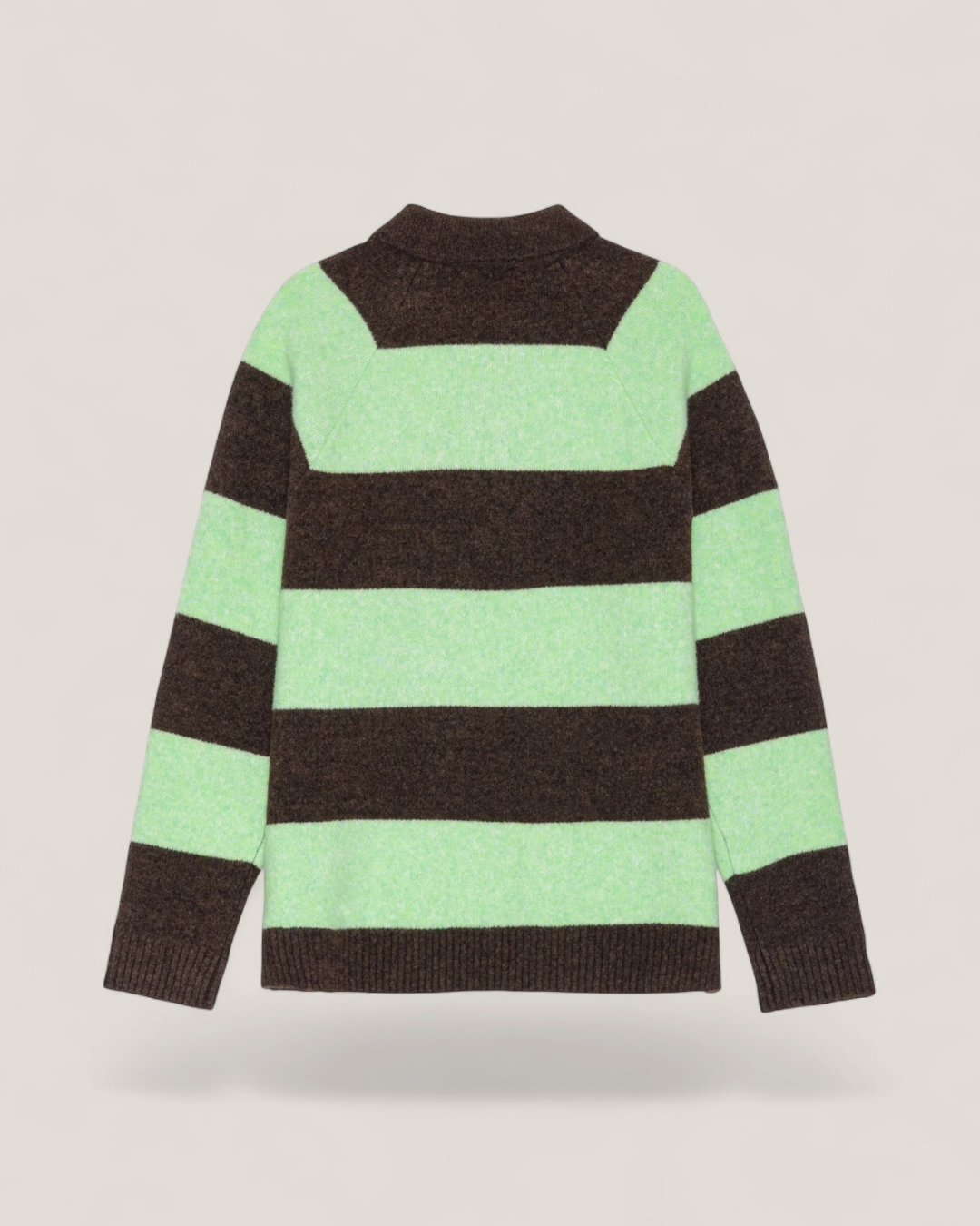 Striped melange knitted polo