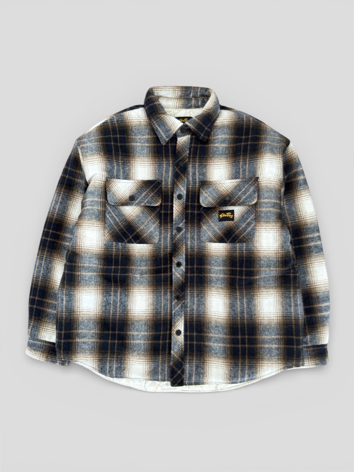 Quilted plaid overshirt