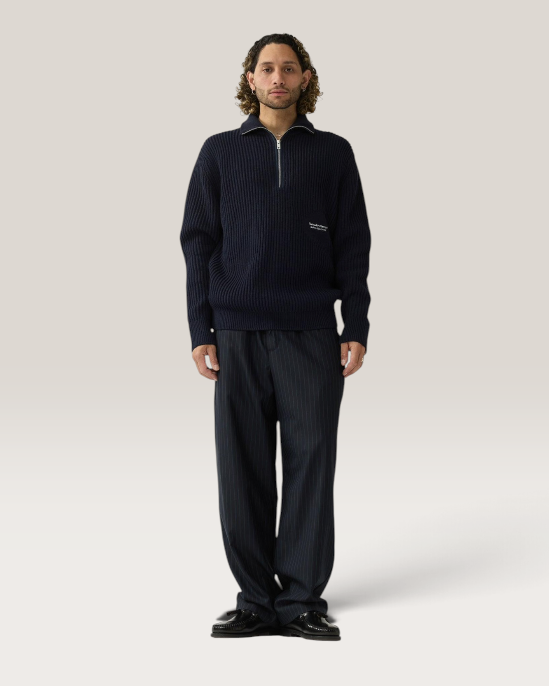 Knitted half zip