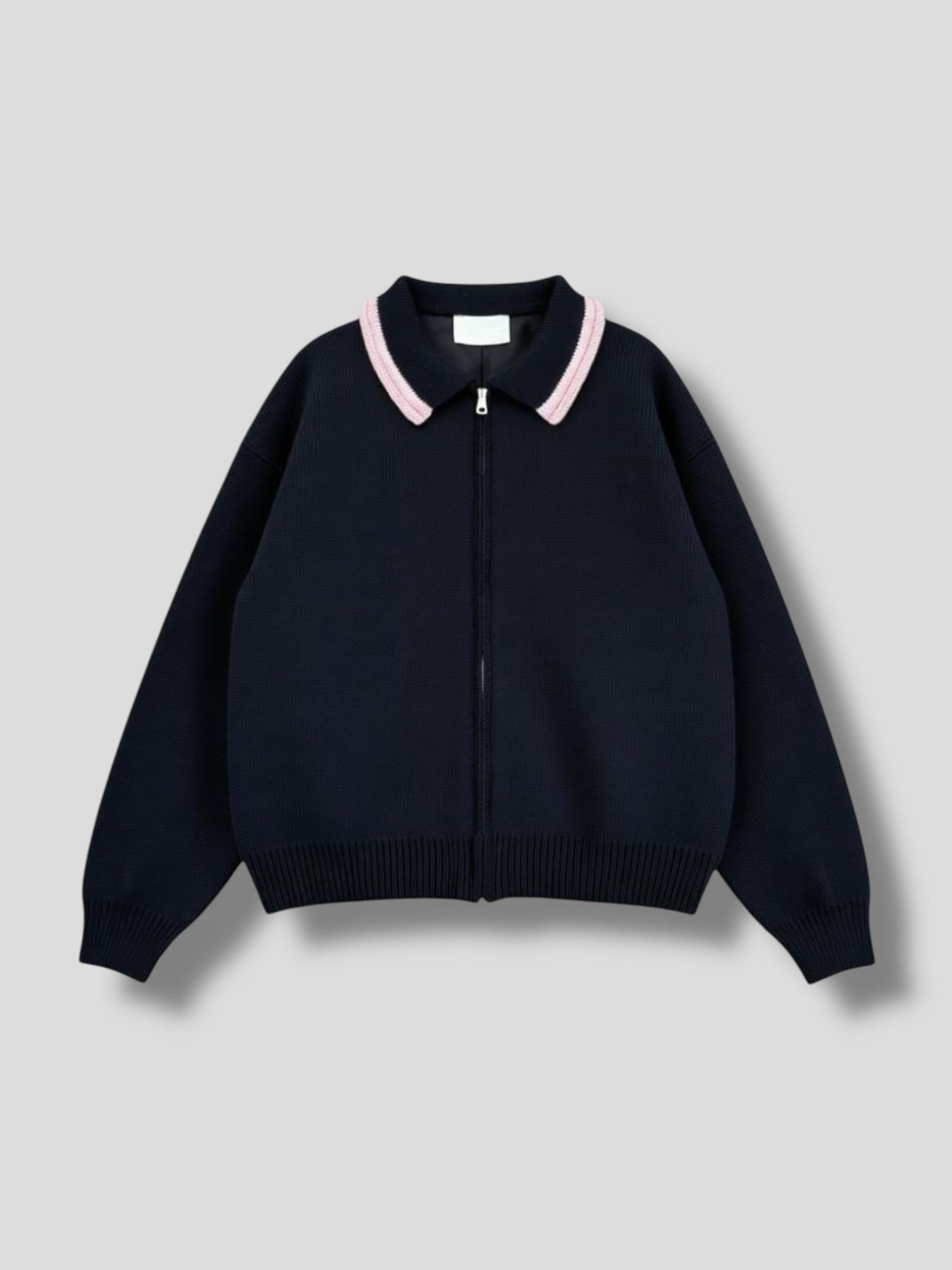 Full zip polo black