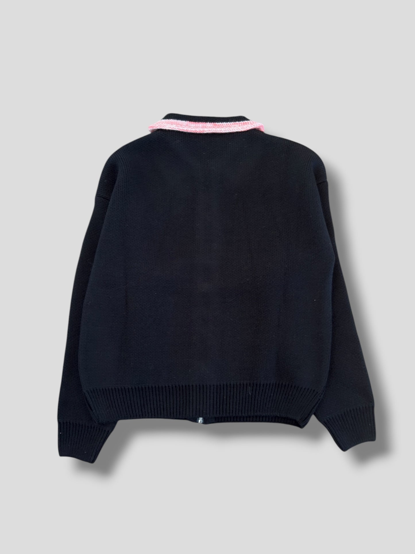 Full zip polo black