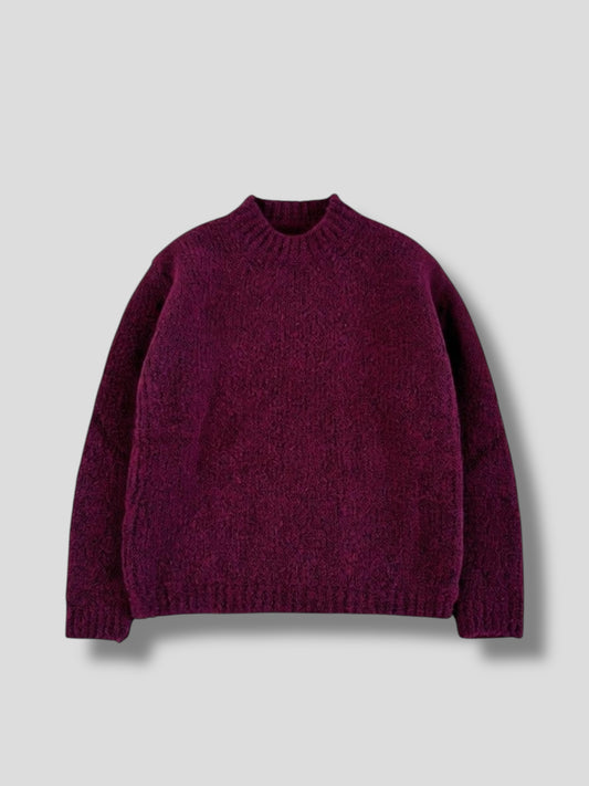 Maglia bouclè melanzana alpaca