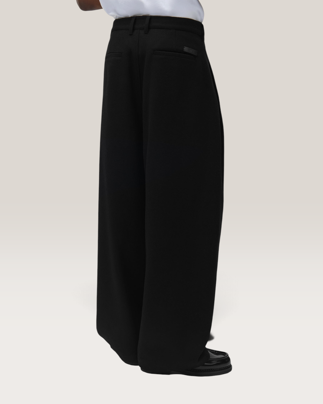 Wool plated gallery pants