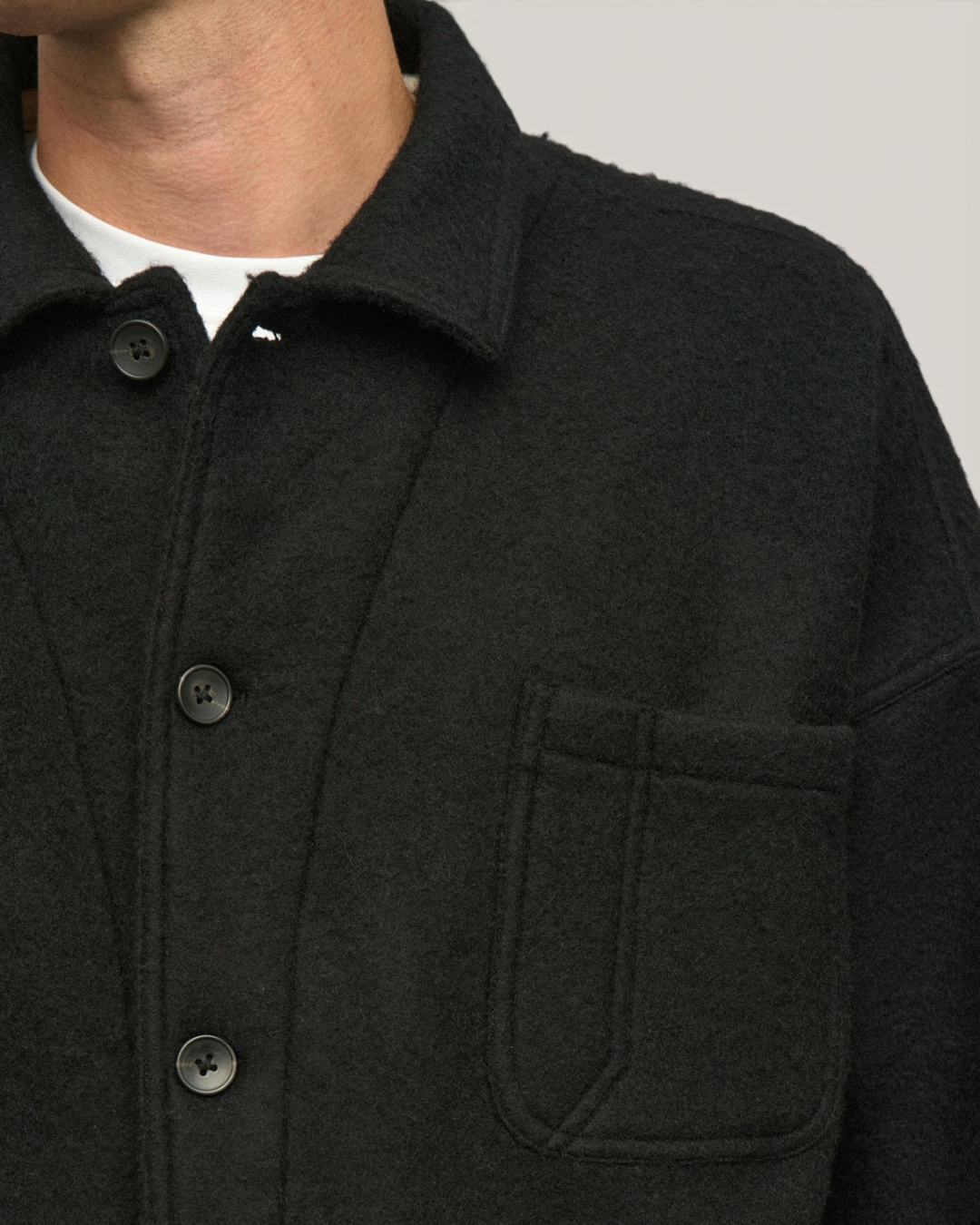 Akrowen boiled wool overshirt