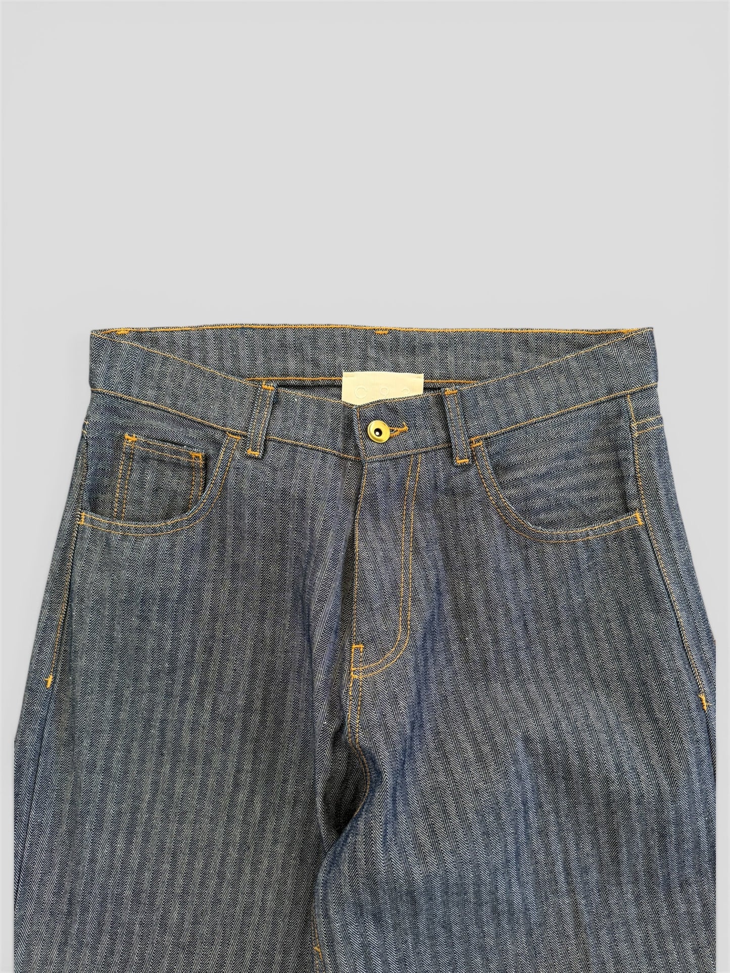 Herringbone denim pant