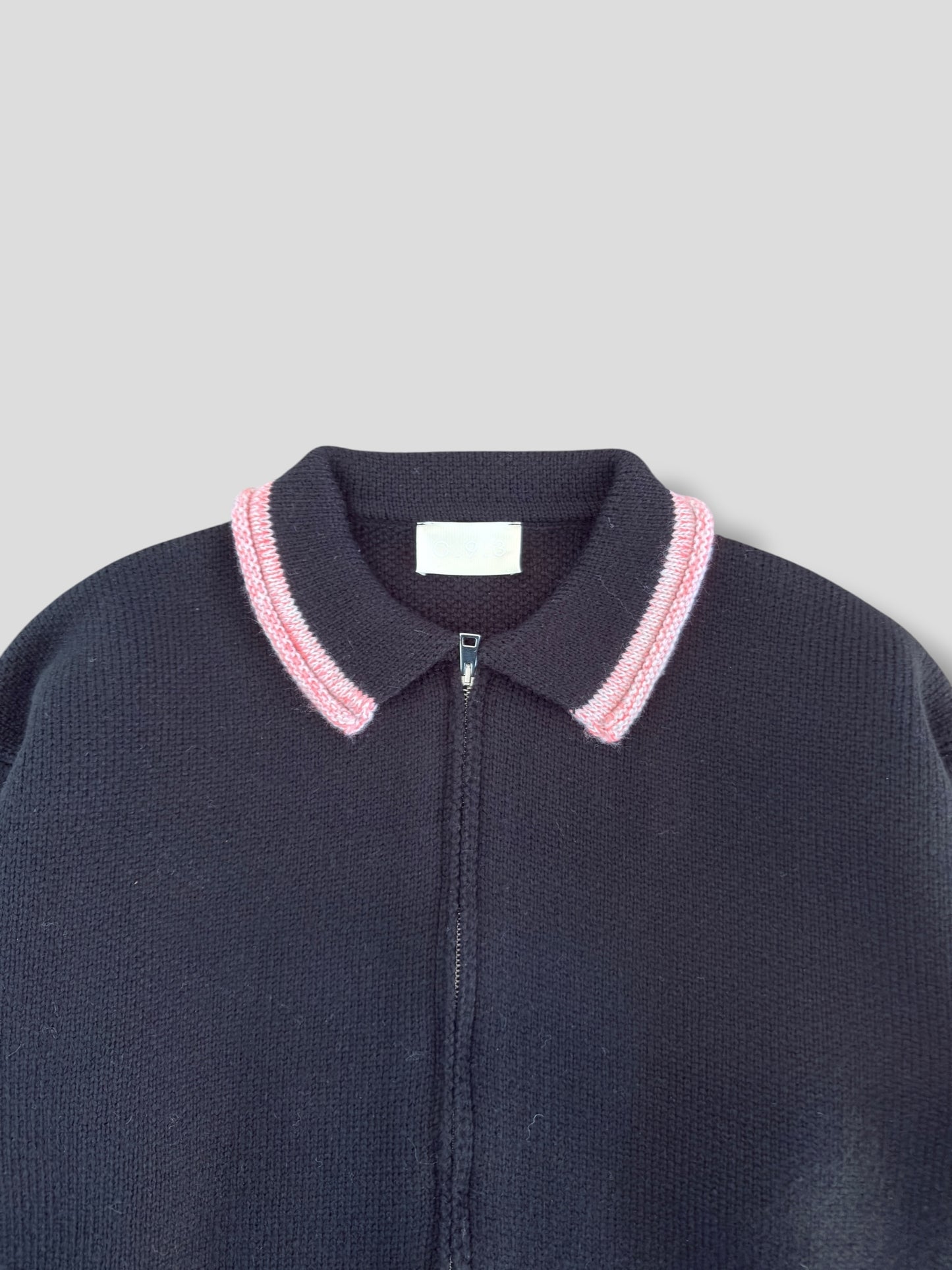 Full zip polo black