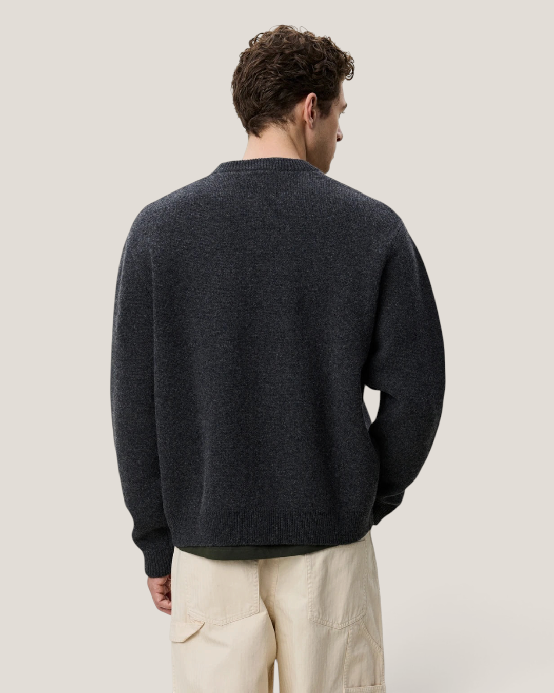 Knitted roundneck cardigan