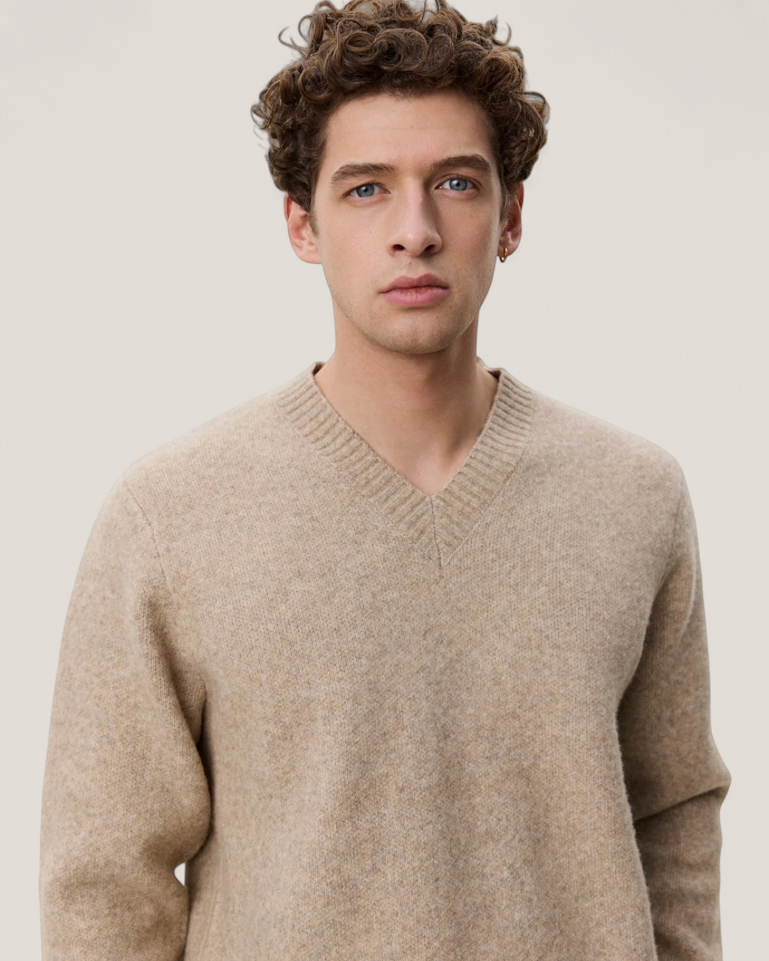 Melange V-neck knit