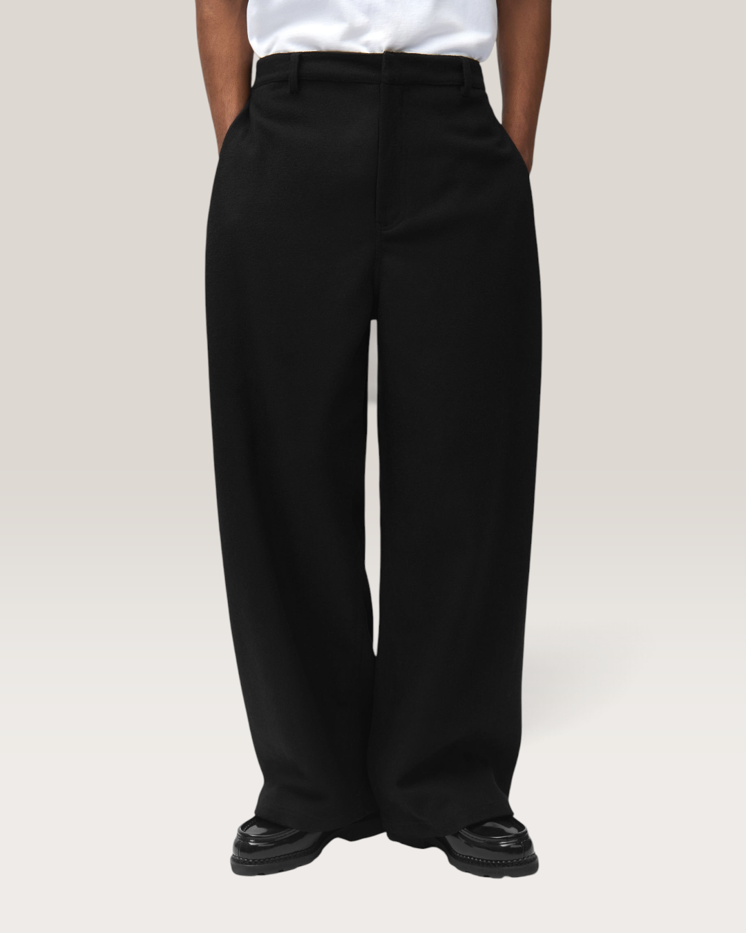 Wool plated gallery pants