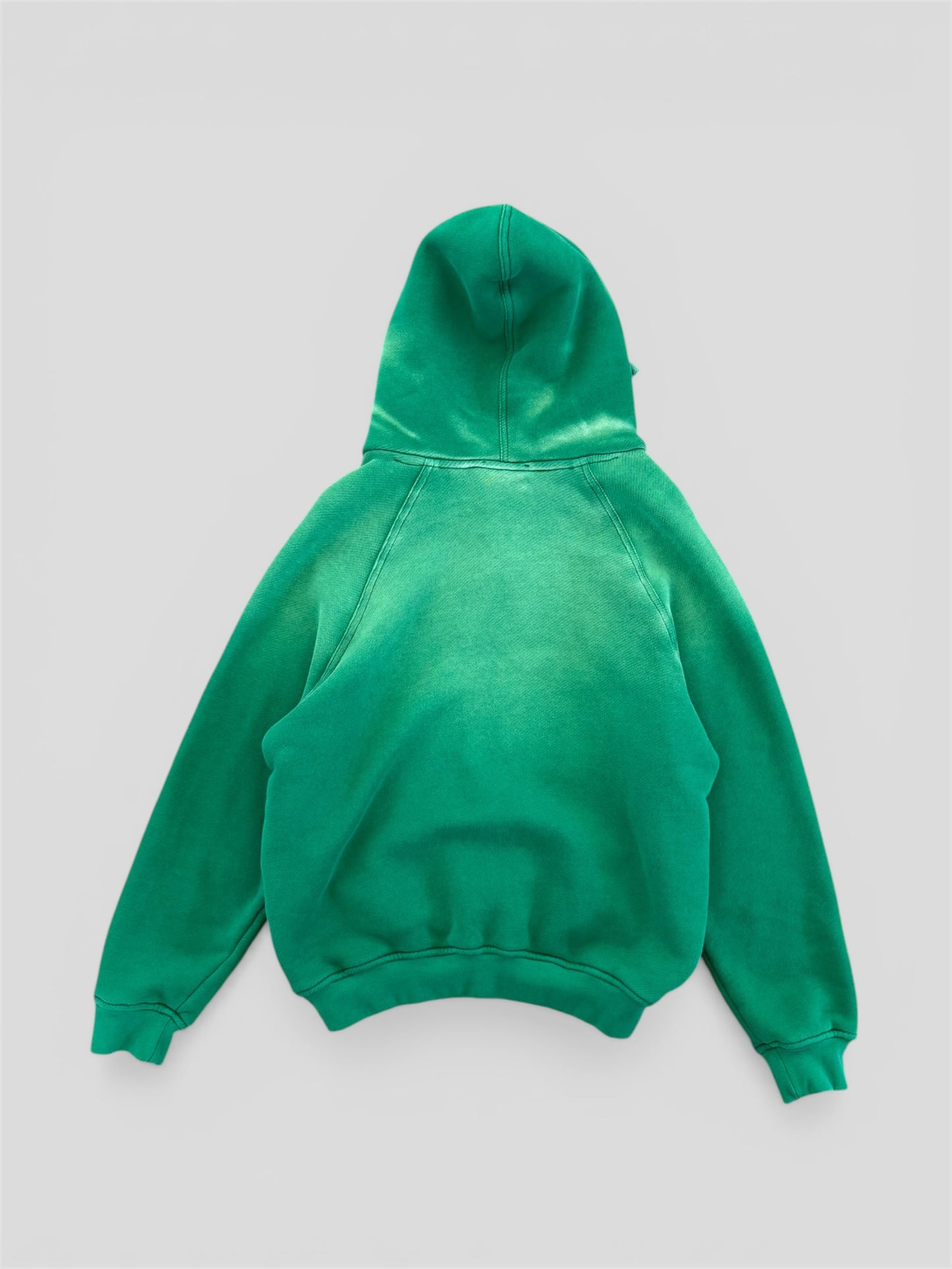 Hoodie cropped washed green