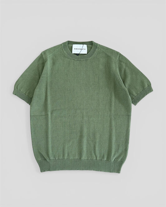 Half sleeve break sweater army