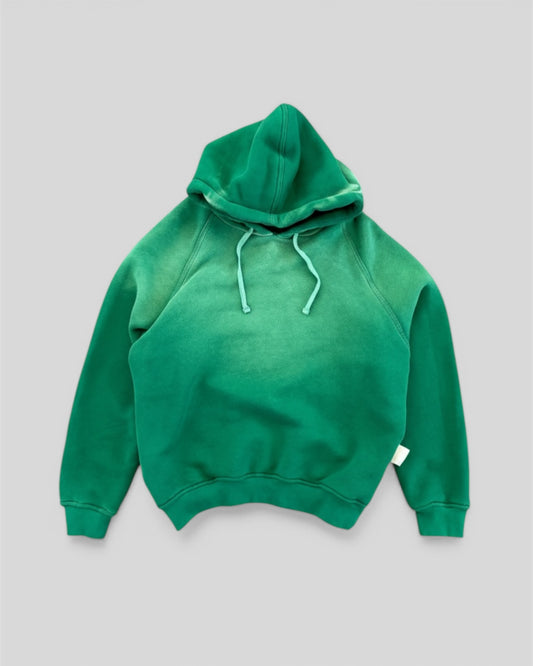Hoodie cropped washed green