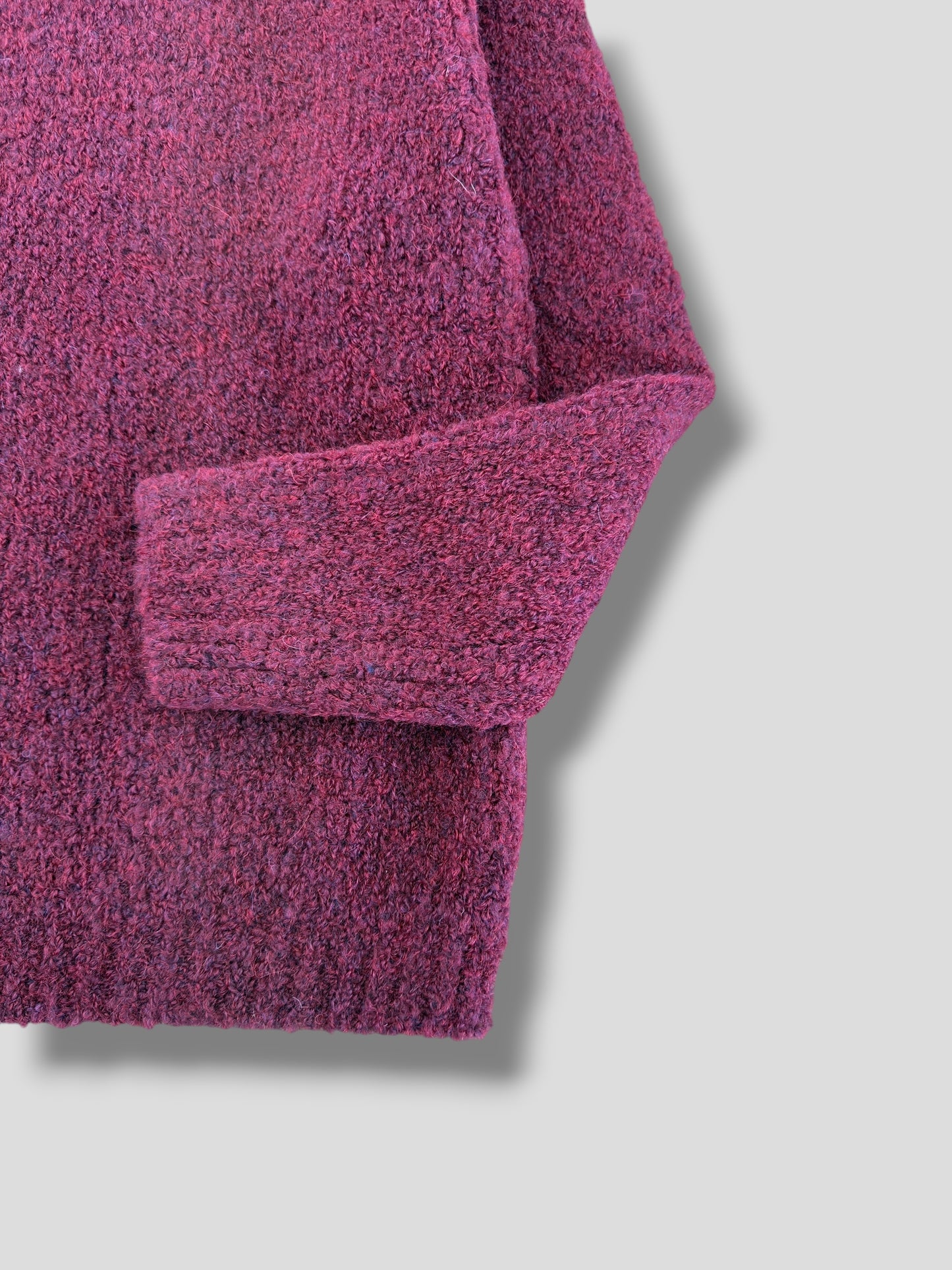 Maglia bouclè melanzana alpaca