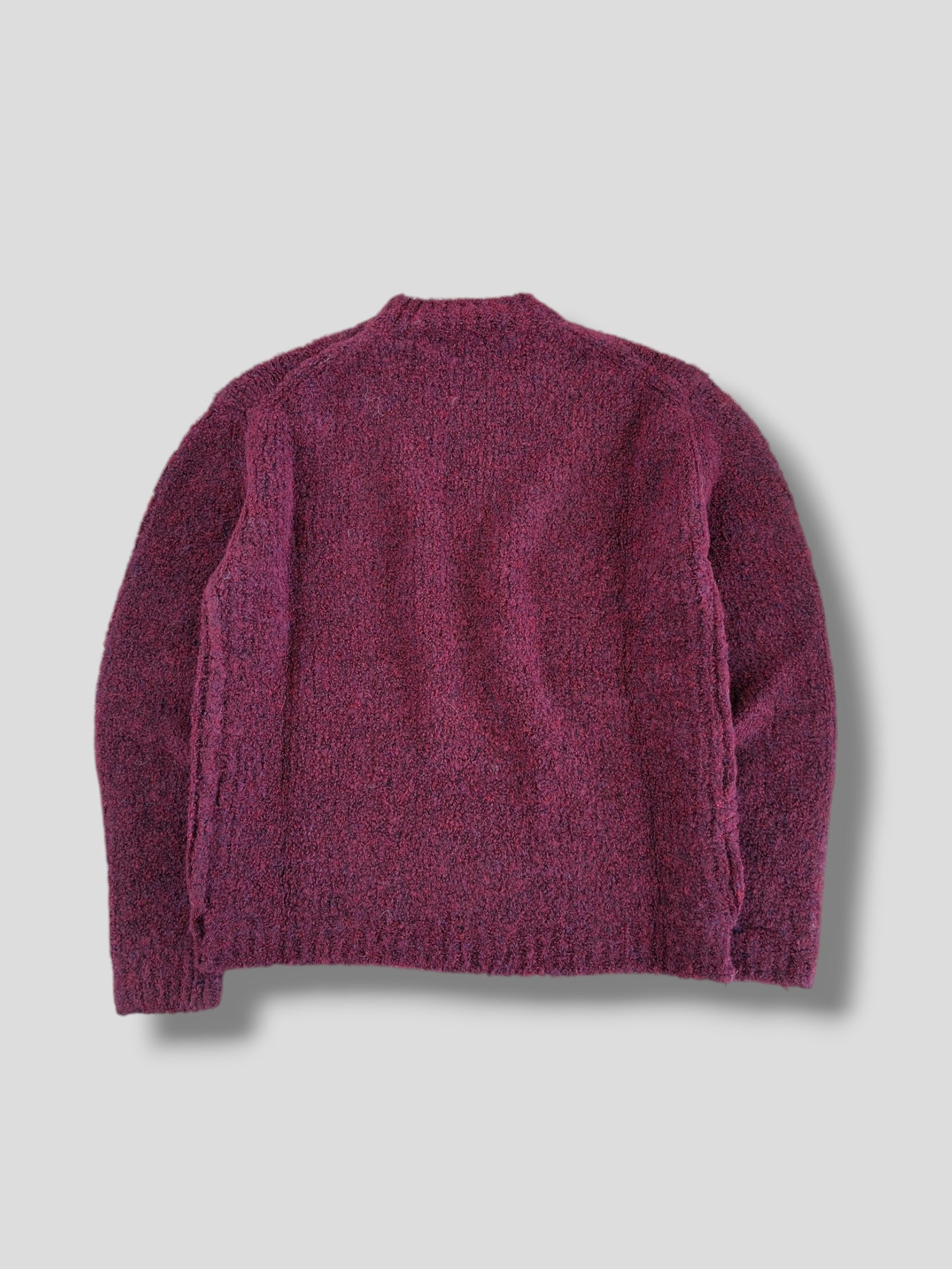 Maglia bouclè melanzana alpaca