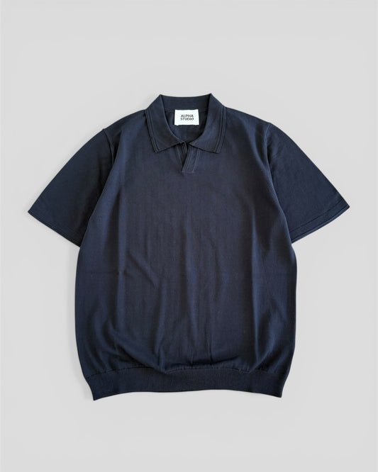 Polo crepe blu