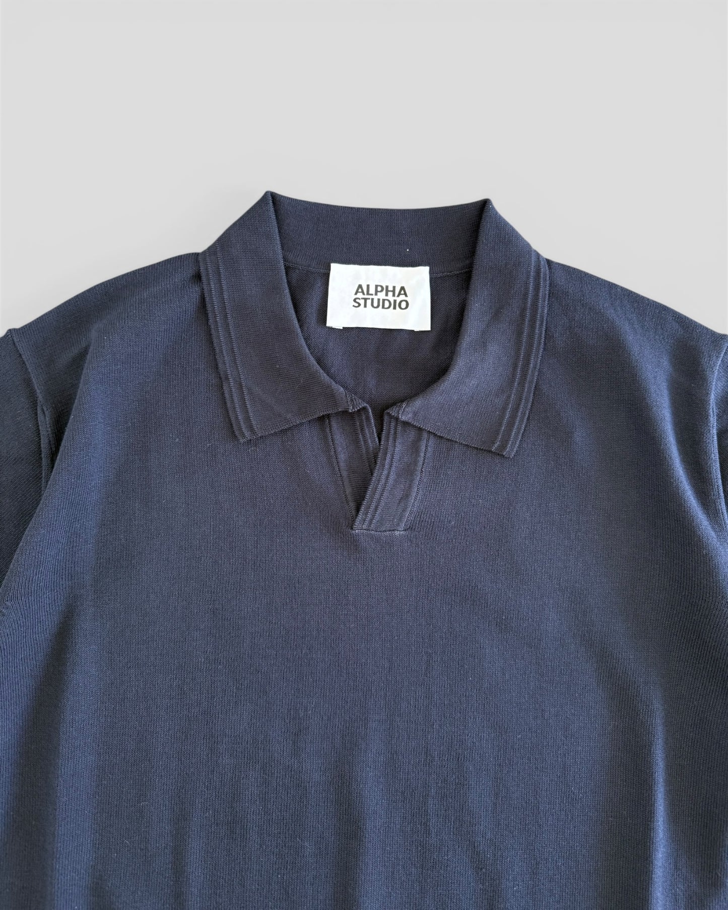 Polo crepe blu