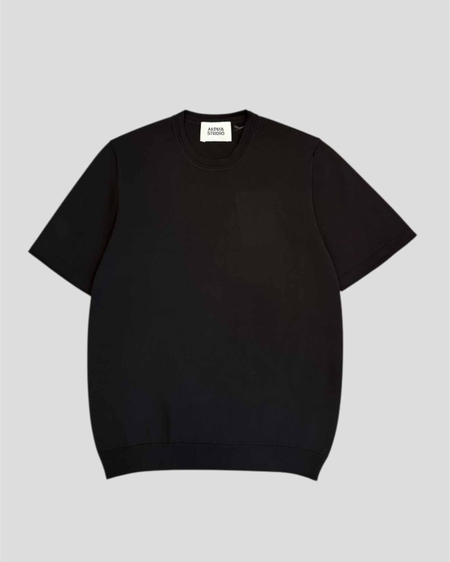 Girocollo regular fit crepe black