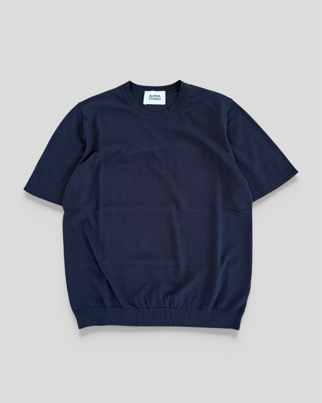 Girocollo regular fit crepe blu