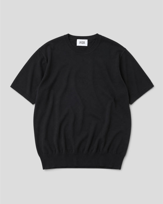Girocollo regular fit crepe black