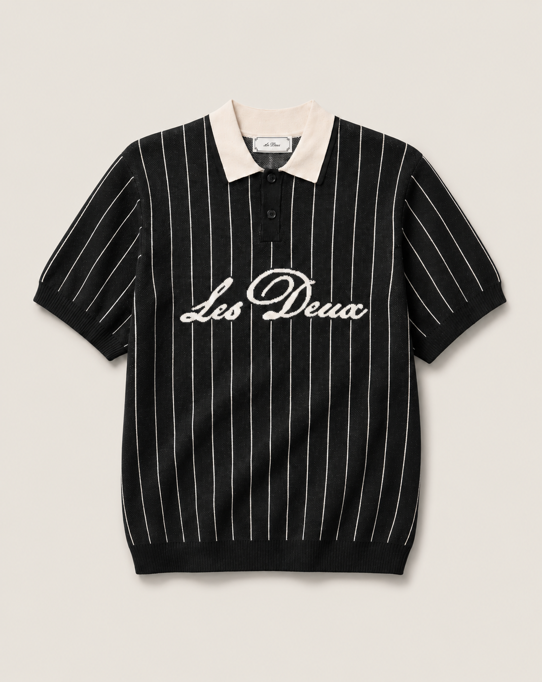 Pinstripe knitted polo