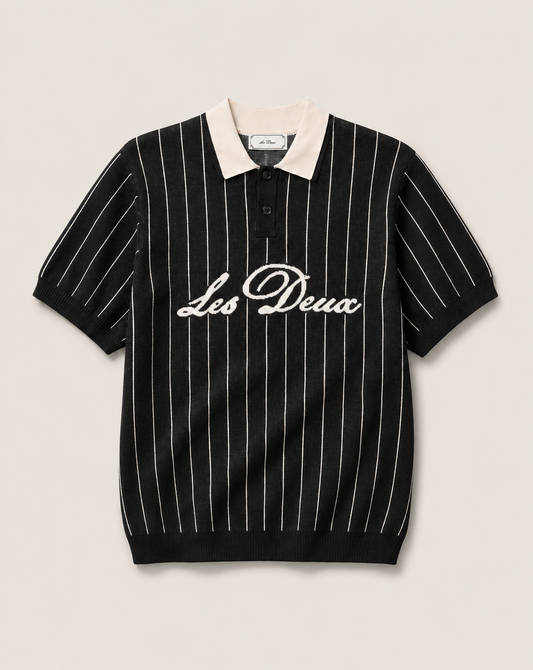Pinstripe knitted polo