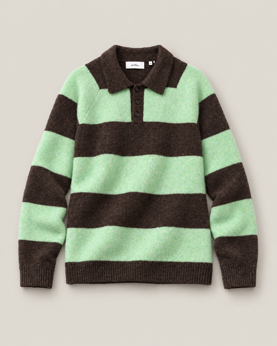 Striped melange knitted polo