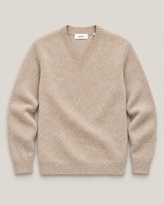 Melange V-neck knit