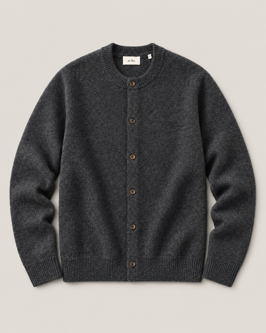 Knitted roundneck cardigan