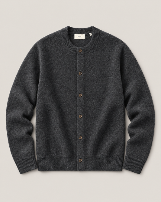 Knitted roundneck cardigan